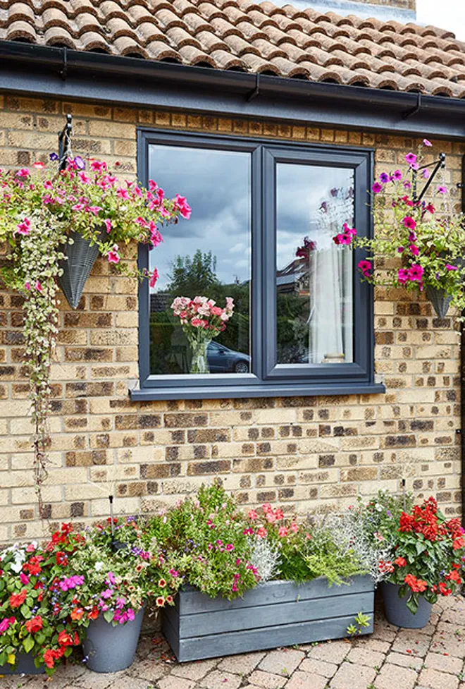 Anthracite grey uPVC casement window