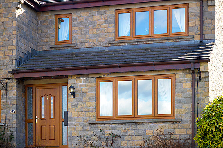 Golden Oak Casement Window And Door Tile For Double Glazed