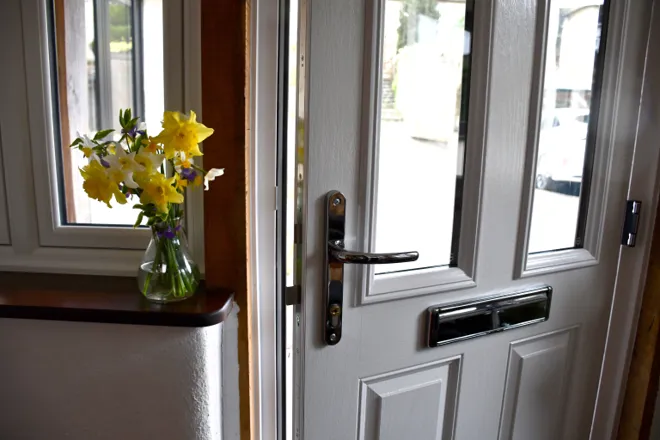 Strong And Secure Composite Front Door White Interior